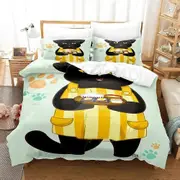 a2770 Bed Sheets Anime Masterful Cat Is Depressed Again Today Bedding Set Duvet Cover Bed Set Quilt Cover Pillowcase Comforter 3-Piece Bedding Set (1
