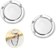 WEZCHUGHAOL Set of 2 Purse Hook for Table, Handbag Hooks for Tables, Purse Hanger, Folding Handbag Hanger, Portable Table Bag Holder for Restaurant Bar - Silver