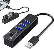 USB Multiport Adapter | Portable High-Speed Laptop USB Port Expander - Efficient Computers Splitter, Computers & Accessories for Christmas Or Valentine's Day