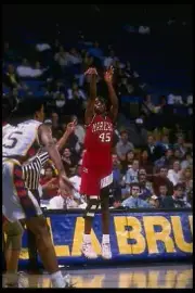 Kelly Gibson University of Maryland shoots a jump-shot at Maryland- Old Photo
