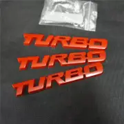 Matte Red TURBO Metal Grille Emblem + 2x Sticker Badge Decal V6 Vehicle Car Door (for: Renault)