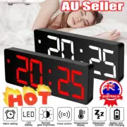 LED Digital Clock Mirror Display Snooze Alarm Temperature Time Table Desk DecoRO