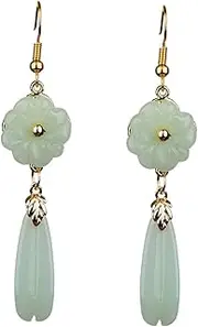 [SHERCHPRY] 2 Pairs Long Glass Earrings Fashion Ear Dangler Halloween Earrings Retro Earrings Dainty Earrings Post Earrings for Women Ear Clips Earrings Bridal Nationality Shell Ear Hook Woman