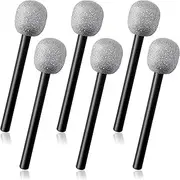 6 PCS Plastic Fake Microphone Prop for Kids, Halloween Christmas Karaoke, Costume, Birthday Party - Glittered Stage Prop