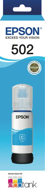 Epson T502 EcoTank Cyan Ink Bottle