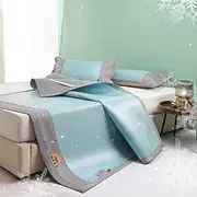 YOUR MOON Cooling Mattress Pad Twin Size for Hot Sleeper, Ultra Cold Tech Fiber Cooling Mattress Protector, Smooth Noiseless Cool Bed Mattress Cover, 16'' Deep Pocket(Blue)