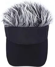 [EELHOE] Sunhat Wig | Sunhat Wig with Spiked Hair Fashion Baseball Golf Sunhat,Soft & Outdoors Activities Hats, for Birthdays & Holidays Znet-au Gray