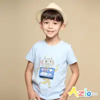 在飛比找momo購物網優惠-【Azio Kids 美國派】男童 上衣 立體機器人貼布印花
