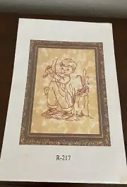 *Lakadaisies R-217 little boy fishing embroidery pattern redwork, Vintage, New