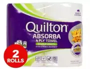 Quilton Absorba 4 Ply Double Length Paper Towels 2pk