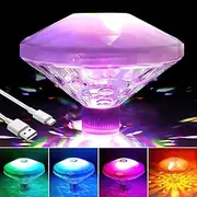KBIBCK Pool Lighting, Floating Pool Lighting, Floating Pool Light with 8 RGB Colour Changing, Rechargeable, Disco Lighting, Pool Light, Water Light for Garden, Pond, Party Pool Accessories