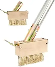 Cleaning Paving Joints,Cleaner Moss Remover Brush with Scraper Patio Weed Brush Head for Outdoor Weed Remover Tool Removable 2 in 1 Weed Remover Brush 4-Section Handle Crack Weeder (B)