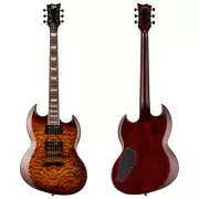 ESP LTD Viper-256QM Electric Guitar - Dark Brown Sunburst