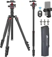 GF2 Camera Tripod, 173cm Lightweight Travel Tripod & Monopod 2-in-1 with 36mm Ba