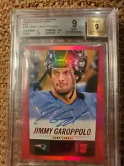 2014 Score Hot.Rookies Red Jimmy Garoppolo Auto RC.BGS 9 Mint w/9 Auto! #'d 5/50