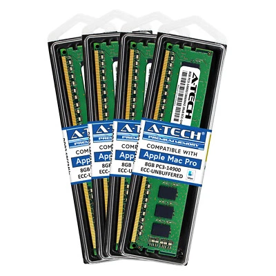 APPLE Mac Pro 3.7 32GB KIT 4X 8GB PC3-14900 1866 MHZ ECC UNBUFFERED MEMORY RAM