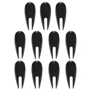 Golf Divot Tool, 12 Pack Plastic Golf Repair Tool Ball Marker for Golfer, Black