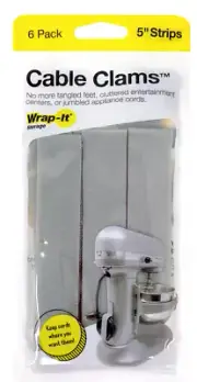 Wrap-it Storage 5” Cable Clams 6 Strips Cable Cord Keeper Ties Organizer