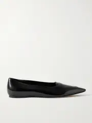[The Row] The Row - Viv Glossed-leather Ballet Flats - Black - IT40 IT 40 Black