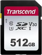 Transcend 512GB SDXC Memory Card, UHS-I U3 V30, Up to 100MB/s, 4K UHD & Full HD, Class 10 High-Speed SD Card for Canon, Nikon, Sony, Panasonic Cameras (TS512GSDC300S)