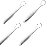 4Pcs Tongue Scraper Stainless Steel Tongue Cleaner Fresh Breath Care Scraper for Easier Cleaning of Tongue Coating