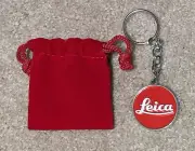 Leica Camera Enamel Keychain New Metal Key Ring with Pouch