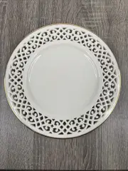 New! Lenox Matelasse Accent Luncheon Porcelain Plate Reticulated Gold Trim 9.25”