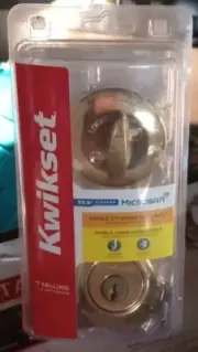 KWIKSET Polished Bright Brass MOBILE HOME Deadbolt Lock 96600-668