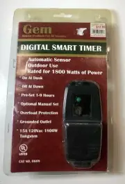 Gem Digital Smart Timer 1800 Watt Automatic Sensor Outdoors Lighting