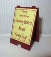 MINIATURE DOLLHOUSE 1:12 SCALE BAKERY 'A' BOARD SIGN - BAKERS FRESH BREAD - S117