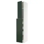 METOD / MAXIMERA hc w p-o func 1dr/4drw, white/Havstorp deep green, 40x60x240 cm
