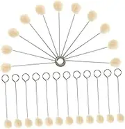 LAPYAPPE 100pcs Wool Dye Applicators with Handle Portable Handheld Wool Ball Brushes for Home Dyeing and Craft Projects Efficient Cleaning Tools Design for Extended Use