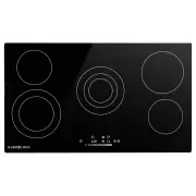 EUROCHEF 90cm 5 Zone Ceramic Cooktop, 8900W Electric, FlexiZone Adjustable Size Hobs, Touch Controls
