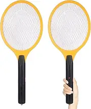 2 Pack Bug Zapper Electric Fly Swatter Zap Mosquito - Indoor Outdoor Large Zapping Racket for Pest - Safe to Touch with 3-Layer Safety Mesh 20inch