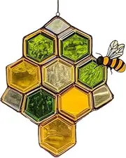 Honeycomb Sun Catcher, Upgraded Acrylic Bee Garden Decor, Nature-Inspired Honeycomb Pendant, Sun Catcher For Kitchen Garden Balcony Kids Room
