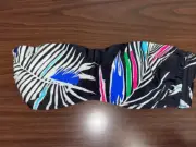 Rachel Roy Black Multicolor Banana Leaf Bandeau Top Size Small NWOT