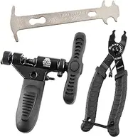 BIKEHAND Bike Bicycle Chain Wear Checker, Quick Master Link Pliers & Chain Breaker Rivet Tool - Professional Chain Tool Kit for Road, Mountain, and Hybrid Bikes