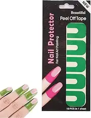 Nail Protectors for Nail Polish, Soft Elastic U-Shape Nail Polish Guards, Nail Tape for Fingers, Peel Off Nail Stickers, Spill Proof Stickers, Hand Supplies for Girls, Adults