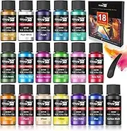 Mica Powder - Pearlescent Epoxy Resin Color Pigments Set - Natural Cosmetic Grade Pigment for Soap Dye, Pigment for Paint, Epoxy Resin, Candle Making, Bath Bombs, Lip Gloss, Slime Dye Set 18 Colors