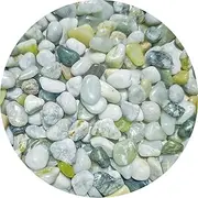 8-12mm Green Jade Stones 5LBS Polished Tumbled Pebbles Crystals Top Soil Hydroponics Rocks for Plants, Fish Tank, DIY Handmade, Home Decor, Vase Filler, Landscaping