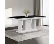 Dining Table in Rectangular Shape High Glossy MDF Wooden Base Combination of Black & White Colour