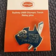Olympic 2000 Torch Relay Pin - Blue