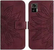 Compatible with Motorola Edge 30 Neo 5G Cover,Compatible with Motorola Edge 30 Lite 5G Flip Kickstand Card Slots Magnetic Closure Phone Case Brown