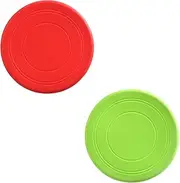 2pcs 18 cm Dog Frisbee Red and Green Float Bite Resistant Game Throwing Interactive Training Soft Frisbee Pet Toy