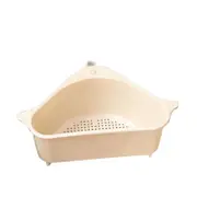 Kitchen Rack Shelf Holder Triangle Sink Drain Basket Strainer Organizer Beige