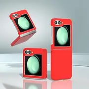 [Hauw] Case for Galaxy Z Flip6 5G, Ultra Thin Non-Slip Foldable Hard PC Mobile Phone Case for Samsung Galaxy Z Flip6 5G 2024, Red