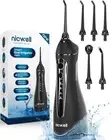 Nicwell Water Dental Flosser Teeth Pick - Cordless Portable 4 Modes Black