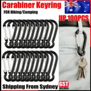 UP 100X Carabiner Key Ring Clip Holder Chain Cable Hiking Hook Lock Camping Rope