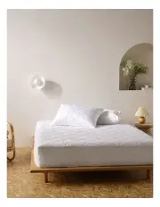 [Linen House] Bamboo Mattress Protector in White
