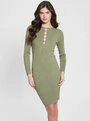 GUESS Women's Eco Green Alphabet Charm Melissa Mini Dress Size: Small, Spandex